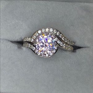 S925 2pc Angel Eye Bridal Ring Set